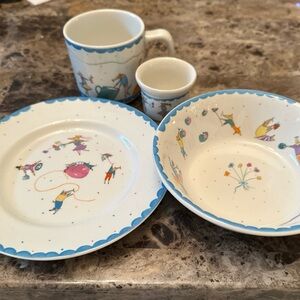 Nice Mice 4 Piece Set Children’s Dishes - Plate, Bowl, Mug, Egg Cup